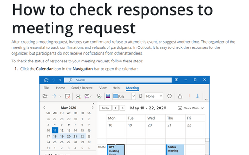 How to check responses to meeting request