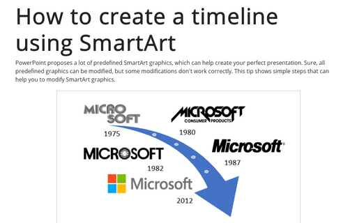 How to create a timeline using SmartArt