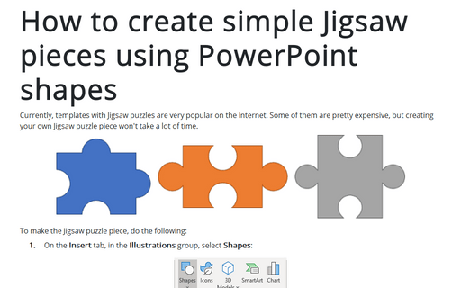 How to create simple Jigsaw pieces using PowerPoint shapes