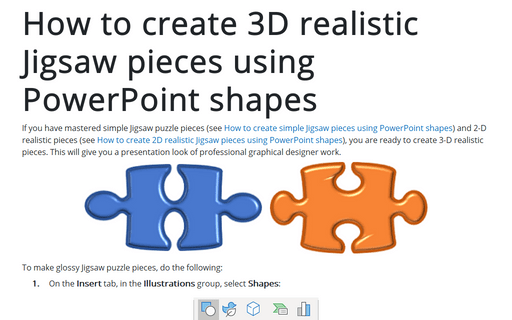 How to create 3D realistic Jigsaw pieces using PowerPoint shapes