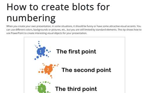 How to create blots for numbering