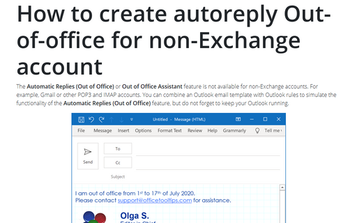 How to create autoreply Out-of-office for non-Exchange account