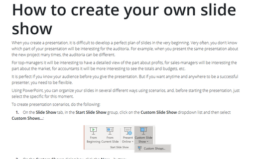 How to create your own slide show