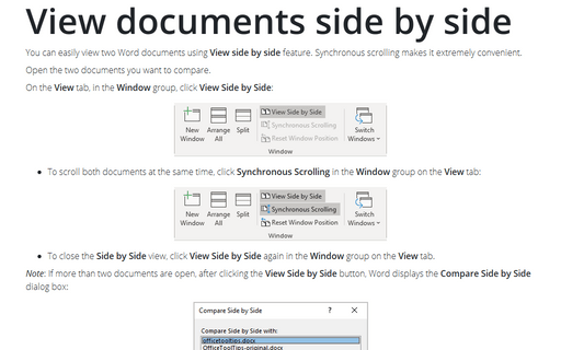 View documents side by side