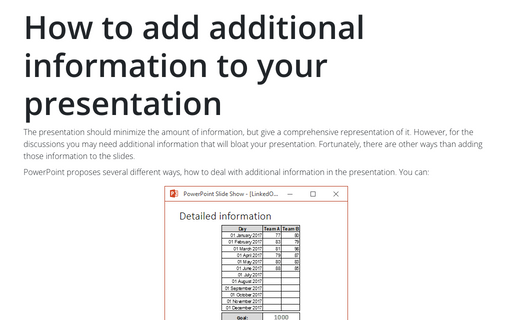 How to add additional information to your presentation