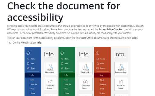 Check the document for accessibility