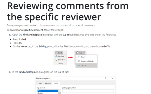 Reviewing comments from the specific reviewer