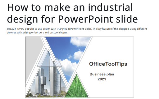 How to make an industrial design for PowerPoint slide