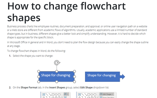 How to change flowchart shapes