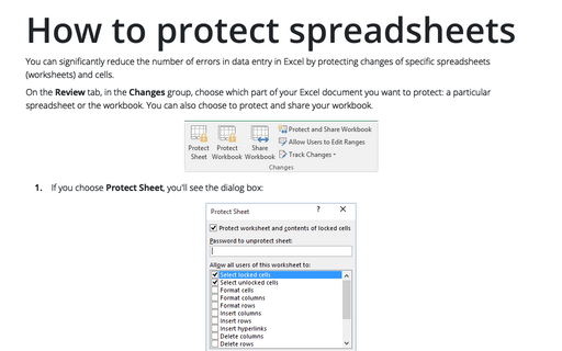 How to protect spreadsheets
