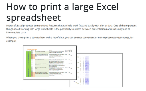 How to print a large Excel spreadsheet