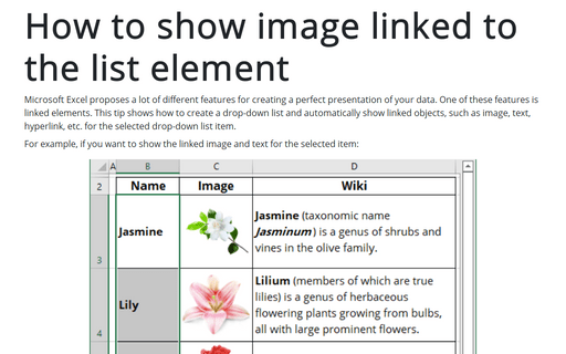 How to show image linked to the list element
