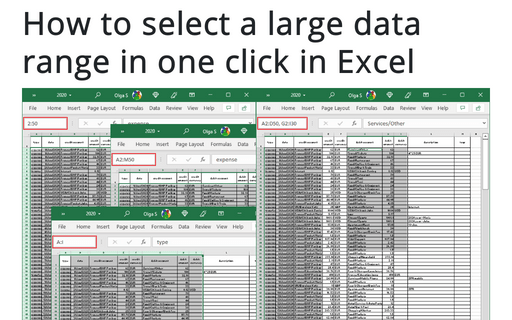 How to select a large data range in one click in Excel