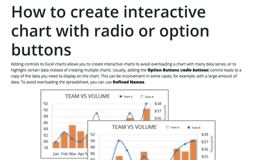 How to create interactive chart with radio or option buttons