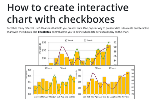 How to create interactive chart with checkboxes in Excel