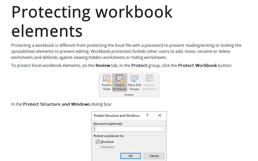 Protecting workbook elements