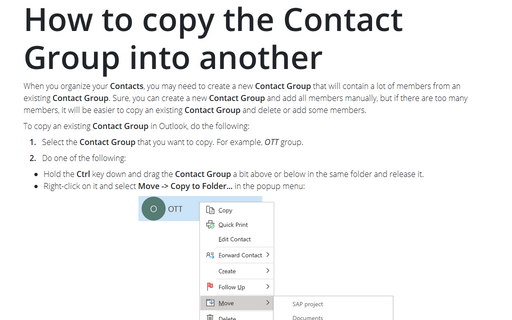 How to copy the Contact Group into another