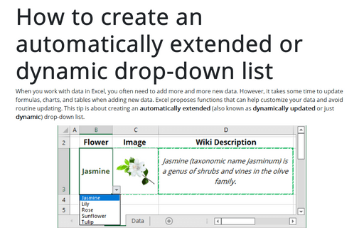 How to create an automatically extended or dynamic drop-down list