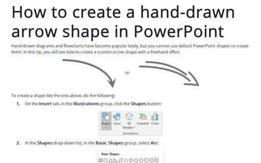 How to create a hand-drawn arrow shape in PowerPoint