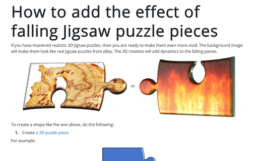 How to add the effect of falling Jigsaw puzzle pieces