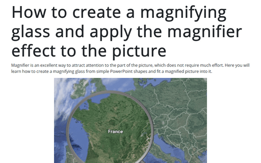 How to create a magnifying glass and apply the magnifier effect to the picture