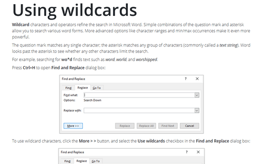 Using wildcards