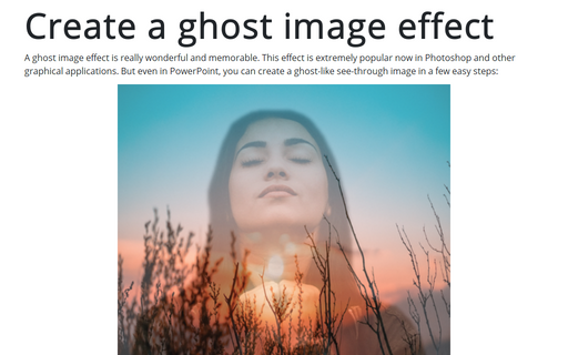 Create a ghost image effect in PowerPoint