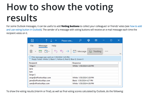 How to show the voting results