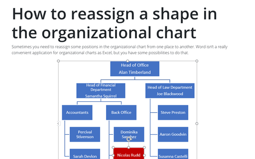 How to reassign a shape in the organizational chart