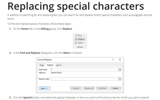 Replacing special characters