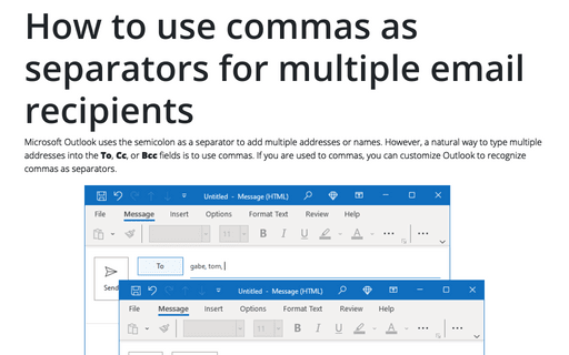 How to use commas as separators for multiple email recipients