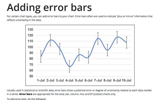 Adding error bars