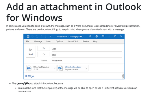 Add an attachment in Outlook for Windows