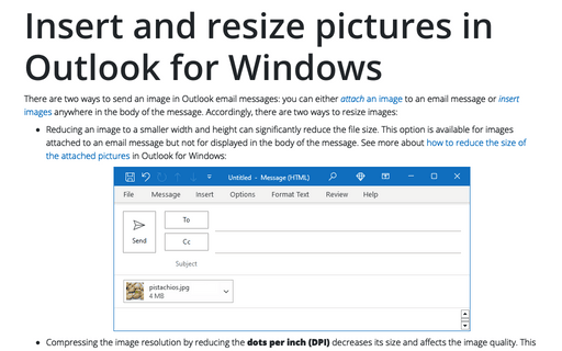 Insert and resize pictures in Outlook for Windows