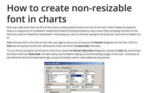 How to create non-resizable font in charts