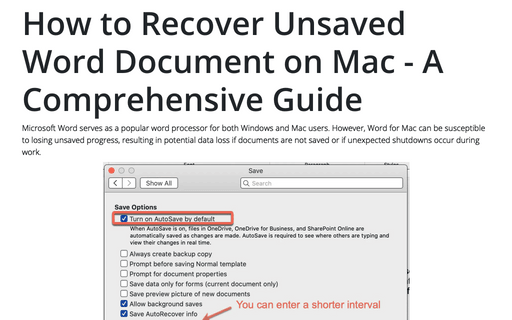 How to Recover Unsaved Word Document on Mac - A Comprehensive Guide