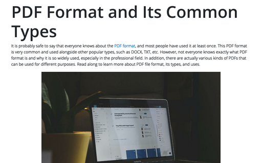PDF Format and Its Common Types