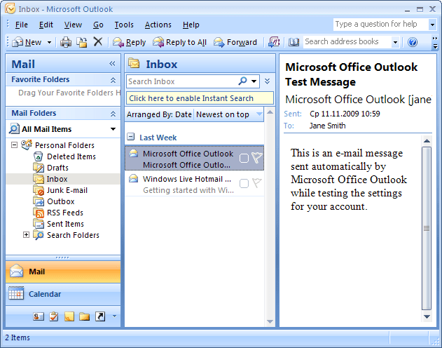 Right Layout in Outlook 2007