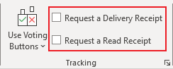 Request a receipt in Classic ribbon Outlook 365