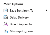 More Options group in Simplified ribbon Outlook 365