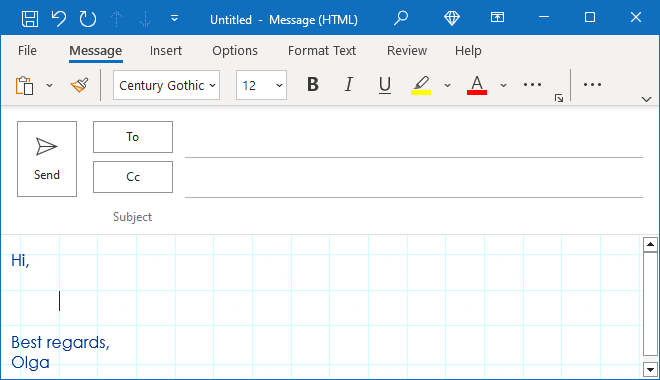 New message in Outlook for Microsoft 365 New Message in Outlook 365
