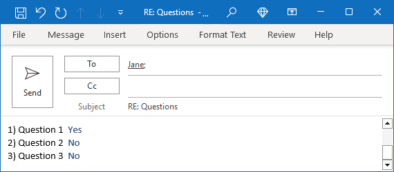 Reply and forward comments 2 in Outlook 365