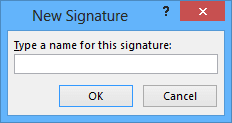 New signature in Outlook 2013