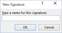 New signature in Outlook 2016