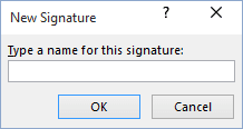 New signature in Outlook 2016 New signature in Outlook 2016