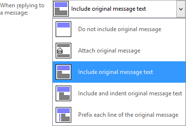 Reply Options in Outlook 365