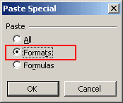 Paste Special in Excel 2003