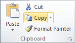 Clipboard in Excel 2010