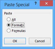 Paste Special in Excel 2013