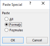 Paste Special in Excel 2016